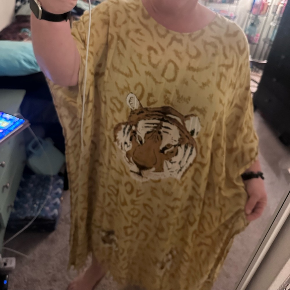 Yellow Animal Print Moomoo with Tiger Design